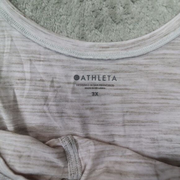 Athleta Essence Space Dye Twist Front Tank Top Light Heather Grey size 3X - Picture 2 of 7